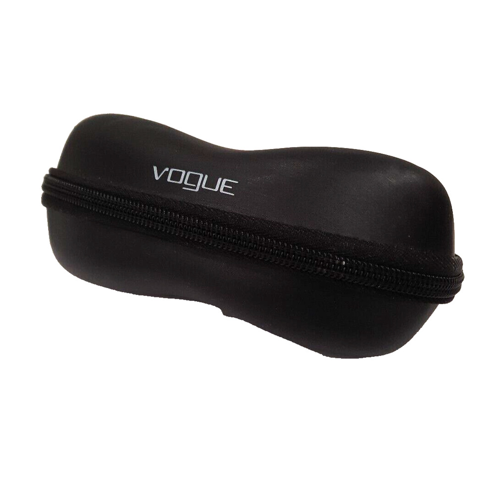 Vogue Glasses/Sunglasses Semi-hard Zipper Case - Black w/ Cleaning Cloth